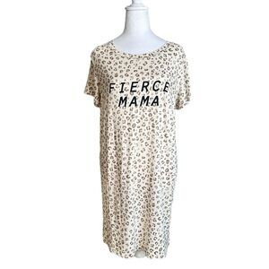Jaclyn Intimates Animal print Short Sleeve Dress Size M NWT
